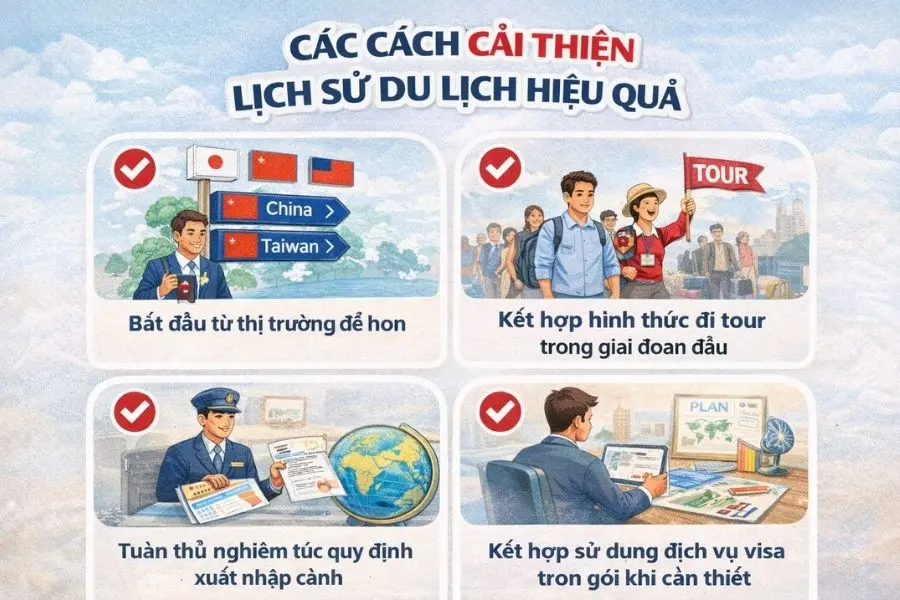 Một số phương án giúp cải thiện lịch sử du lịch hiệu quả
