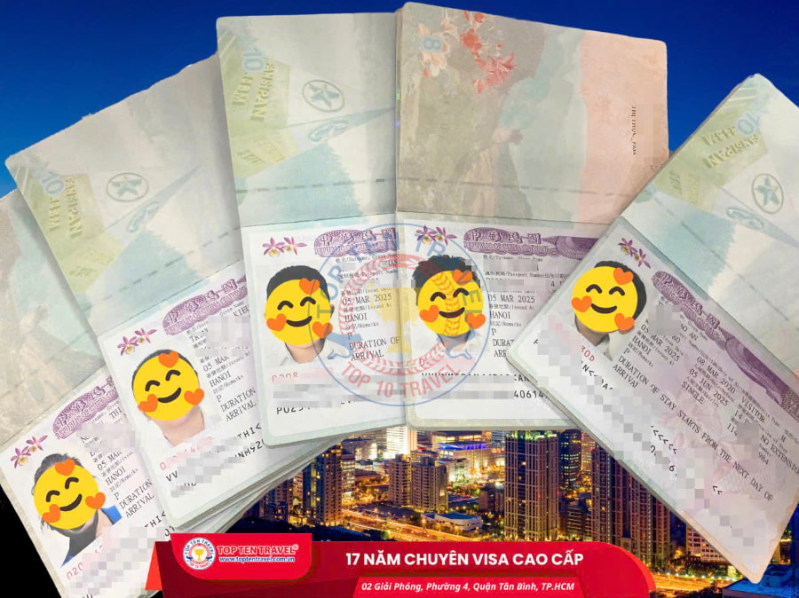 Những tấm visa Đài Loan thành công của các vị khách nhà Top Ten Travel