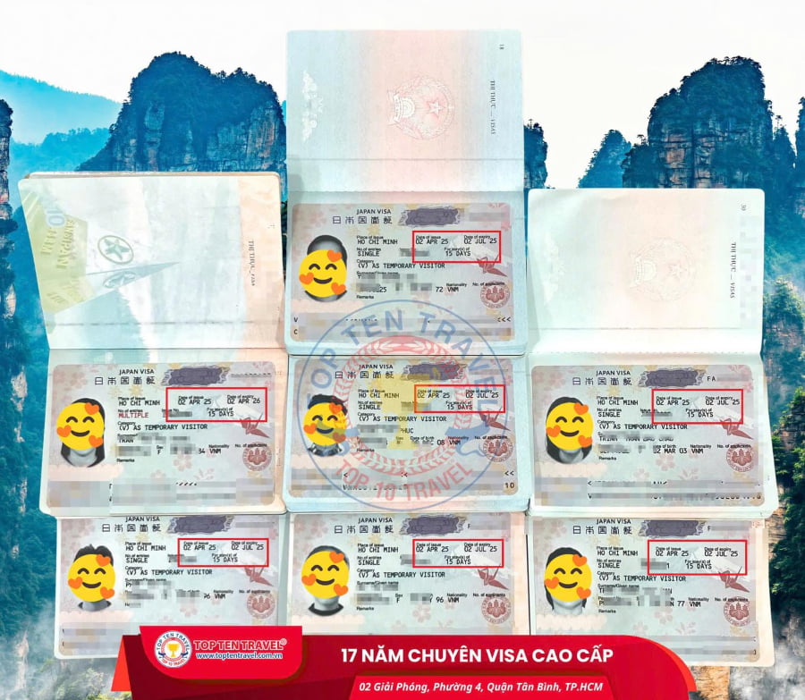 Những tấm visa thành công của các vị khách tại nhà Top Ten Travel