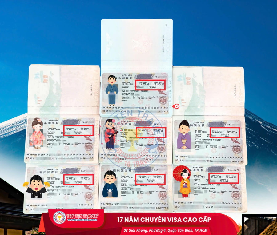 Những tấm visa thành công của các vị khách tại nhà Top Ten Travel