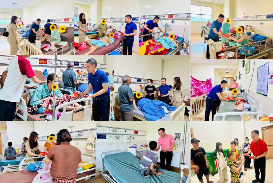 Ông Nguyễn Văn Toàn cùng Gia Đình trong hoạt động thiện nguyện hỗ trợ bệnh nhân có hoàn cảnh khó khăn tại Bệnh viện Ung Bướu TP.HCM