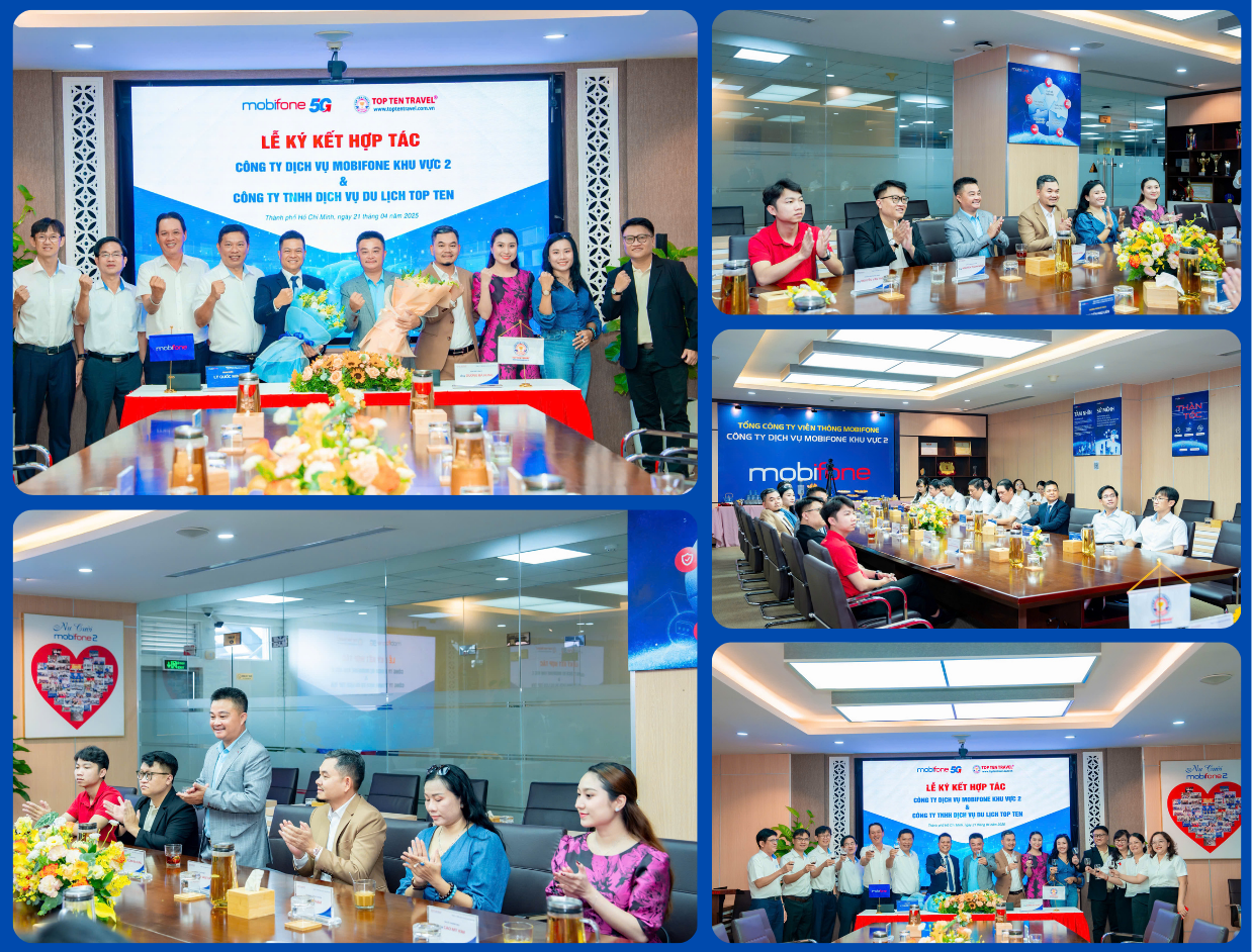 Lễ ký kết hợp tác chiến lược giữa MobiFone KV2 và Top ten Travel đã diễn ra tốt đẹp với sự có mặt của Ban Lãnh Đạo Cấp Cao 2 bên