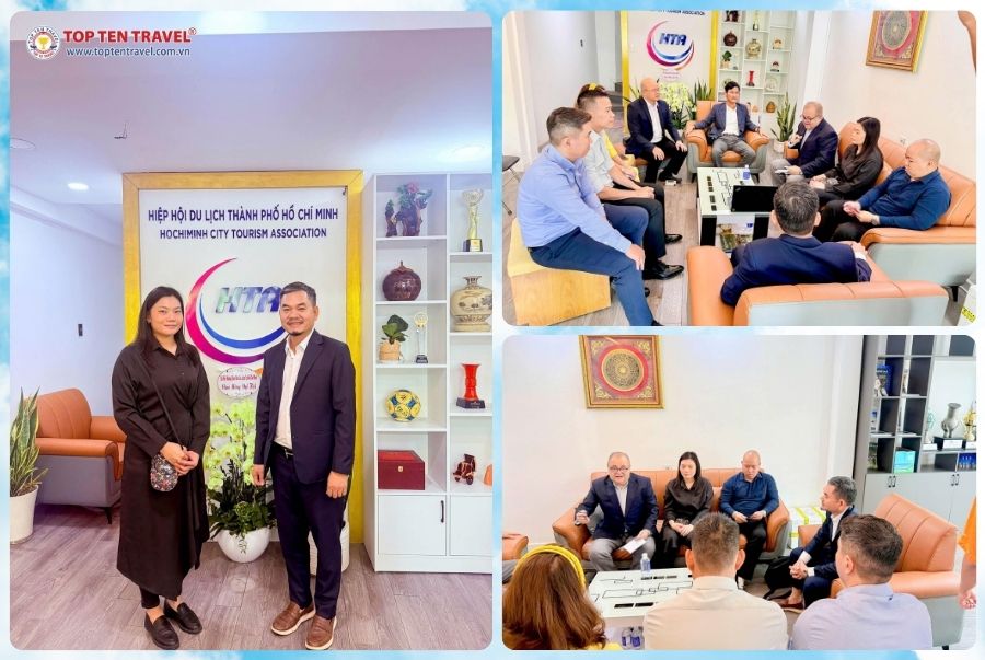 Ông Nguyễn Văn Toàn - Chủ Tịch Top Ten Travel chụp ảnh lưu niệm tại buổi gặp mặt