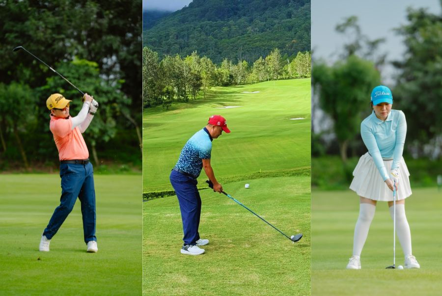 Các golfer chuyên nghiệp đến từ Top Ten Travel thể hiện kỹ thuật qua từng cú đánh 