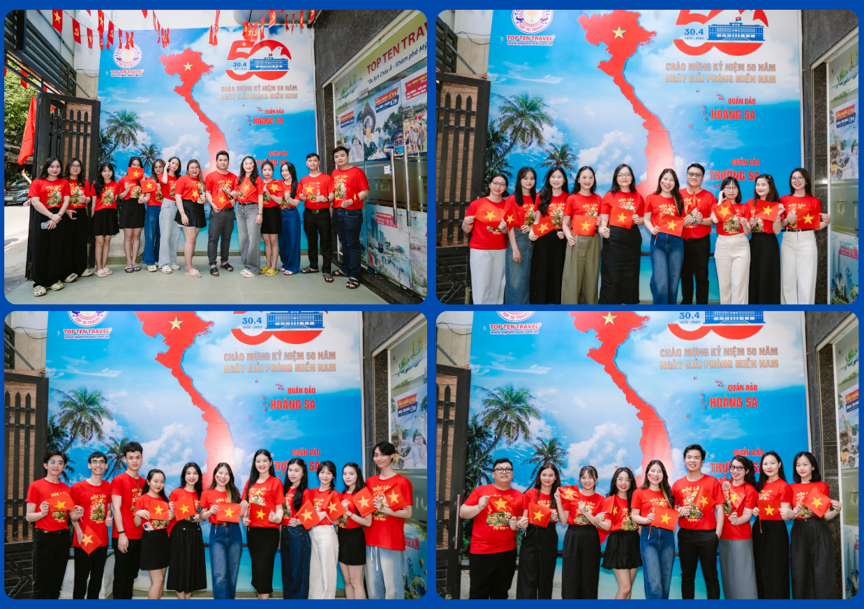 Các Phòng Ban của Top Ten Travel check in trong hoạt động kỷ niệm 50 năm Giải Phóng Miền Nam