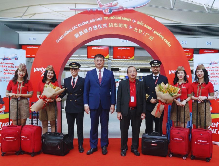 Vietjet Air khai trương đường bay thẳng từ Thành Phố Hồ Chí Minh đến Bắc Kinh và Quảng Châu 
