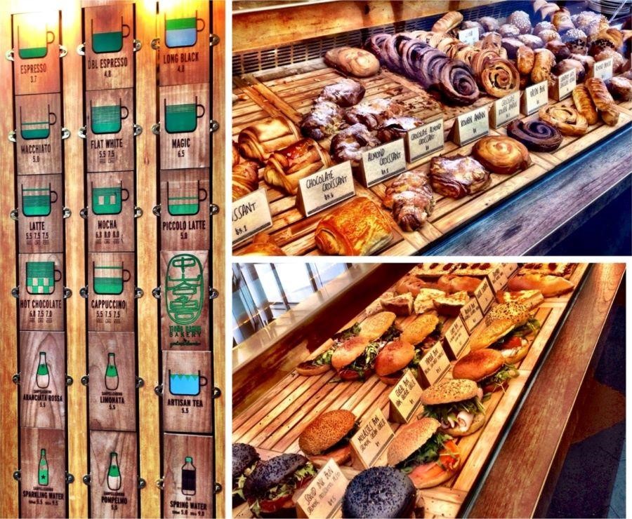 Các loại bánh và nước có ở Tiong Bahru Bakery
