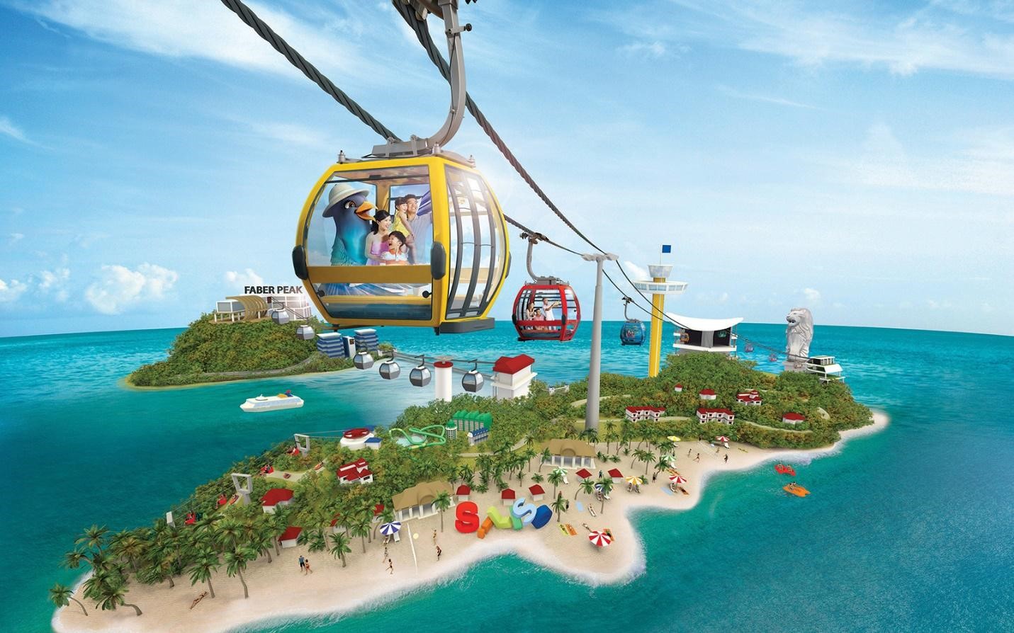 Cáp treo Sentosa Express là phương tiện được ưa chuộng và thuận tiện nhất để đến Sentosa