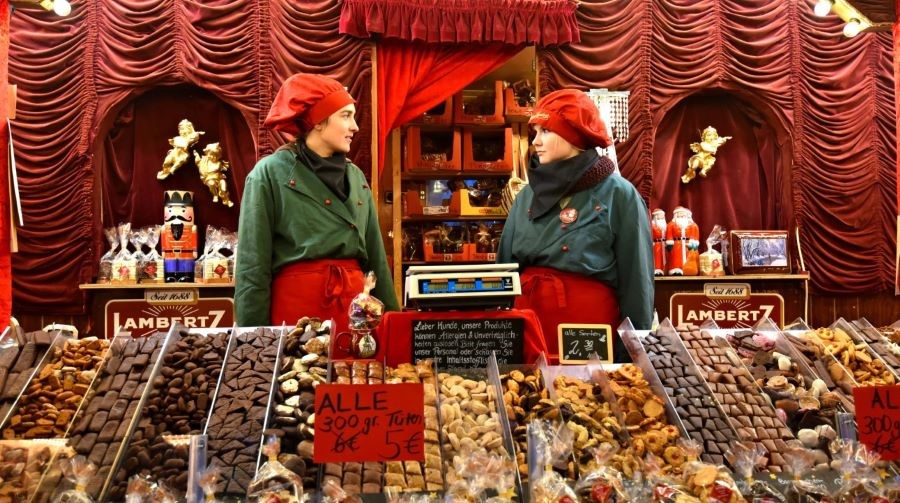 Khung cảnh hội chợ mang đậm phong cách truyền thống của nước Đức
