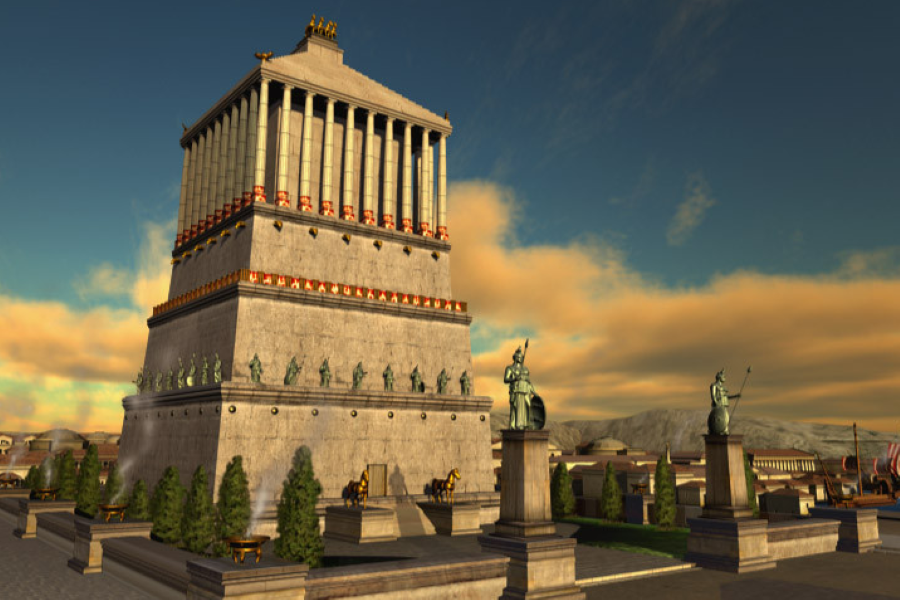 Lăng mộ của Mausolus ngày nay chỉ còn lại phần móng là minh chứng cho một công trình kiến trúc vĩ đại