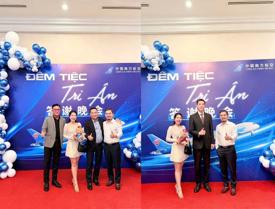 Ông Nguyễn Văn Toàn – Phó Tổng Giám Đốc Top Ten Travel và Bà Hoàng Minh Nhi - Giám Đốc kinh doanh cùng tham gia đêm tiệc tri ân của China Southern Airlines