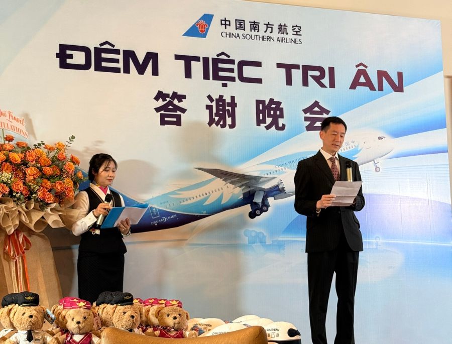 Ông Huang Xiang - Tổng Giám Đốc của China Southern Airlines, Ho Chi Minh Office phát biểu tại sự kiện