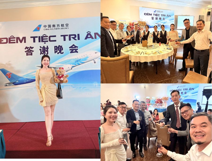 Đại diện Ban Lãnh Đạo Cấp Cao Top Ten Travel check in tại sự kiện đêm tiệc tri ân