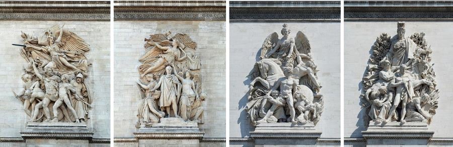 4 tác phẩm điêu khắc đặc sắc nhất trên mặt trước của Khải Hoàn Môn