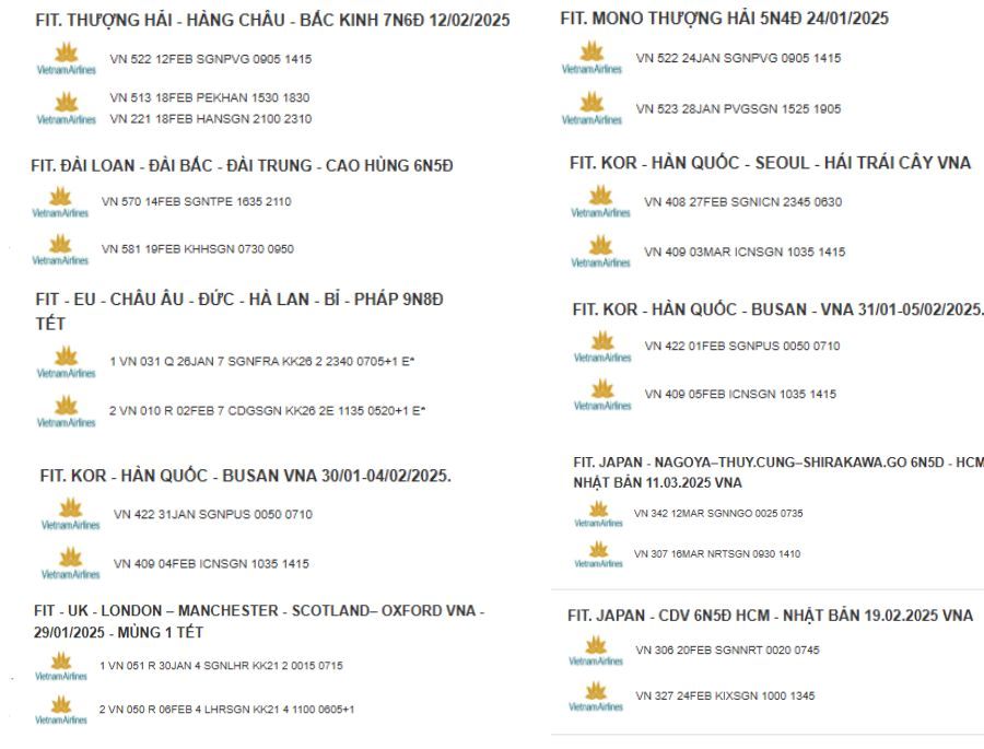 Có hơn 60% các thị trường tour của Top Ten Travel sử dụng chuyến bay của Vietnam Airlines