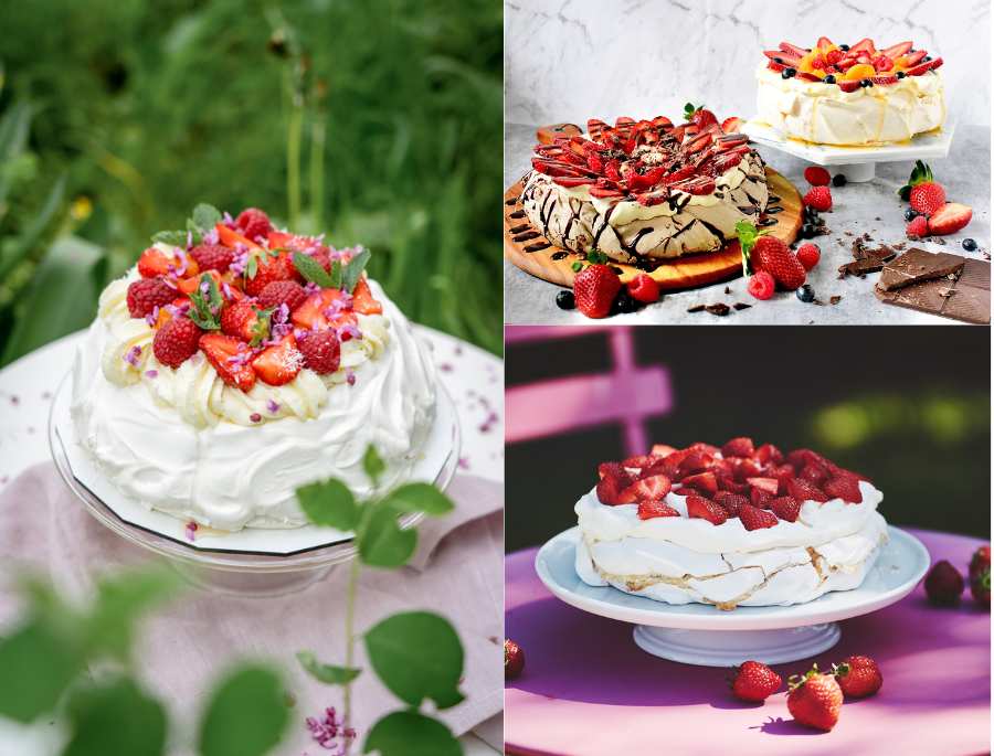 Bánh Pavlova là món tráng miệng với sự kết hợp hoàn hảo cùng trái cây tươi