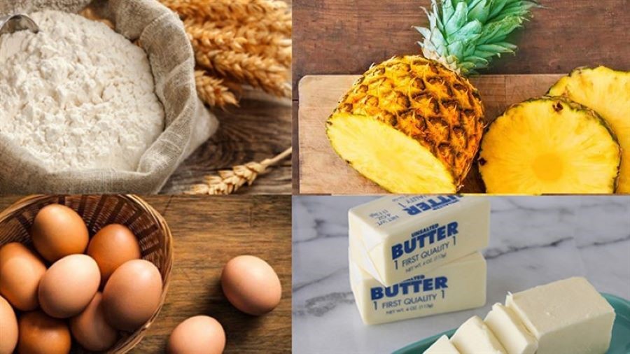 Nguyên liệu của món bánh dứa khá đơn giản và dễ tìm