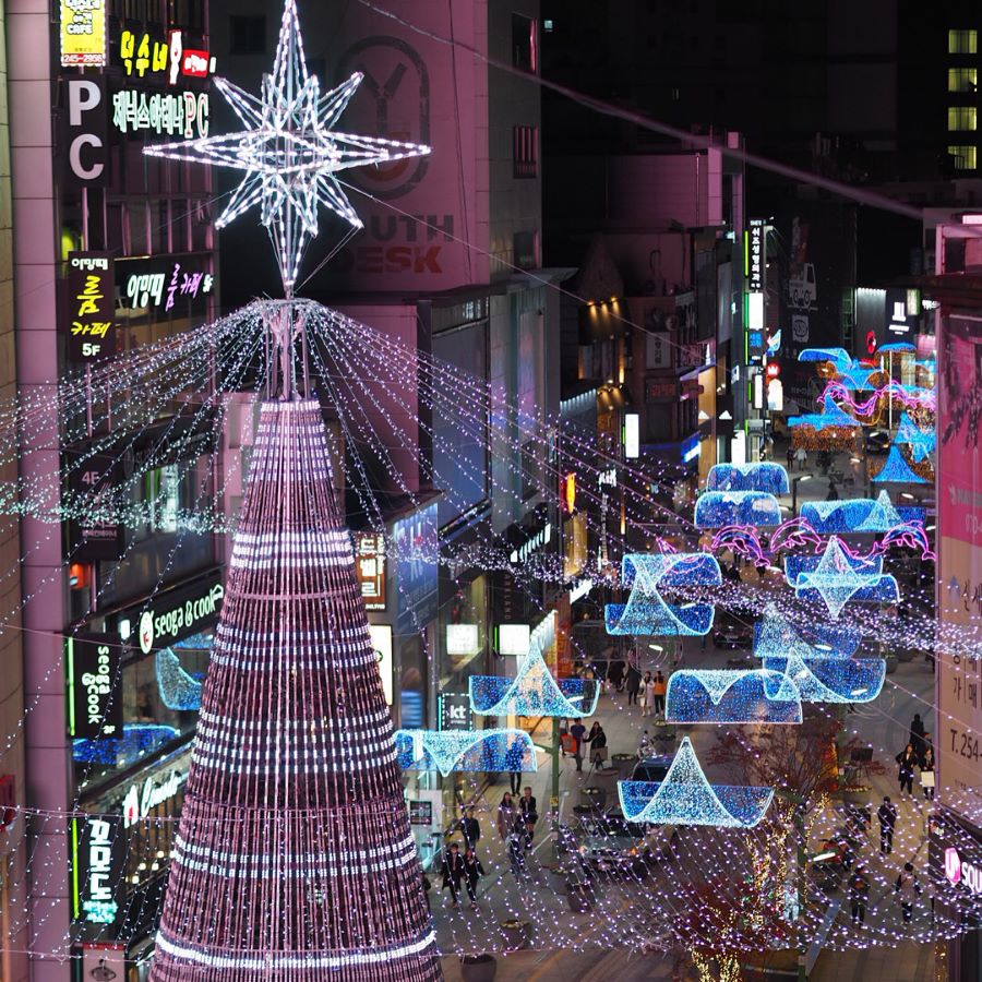 Check-in tại cây thông Noel Busan nổi tiếng