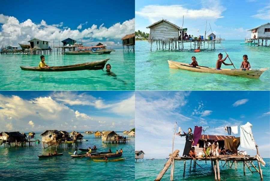 Du khách dễ dàng bắt gặp những đứa trẻ vui đùa trên mặt nước