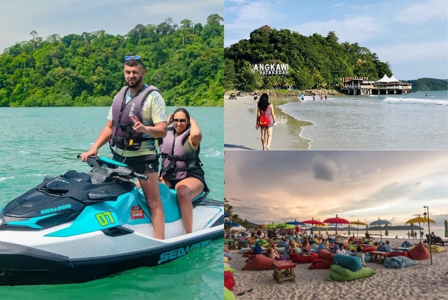 Biển Pantai Cenang Langkawi sôi động với nhiều hoạt động giải trí