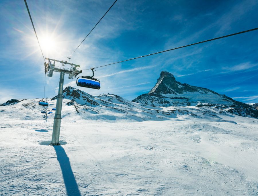 Hệ thống cáp treo hiện đại của Khu trượt tuyết Zermatt
