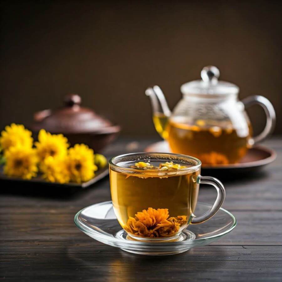  Trà hoa cúc mang đến hương thơm dịu nhẹ, vị ngọt thanh mát đặc trưng