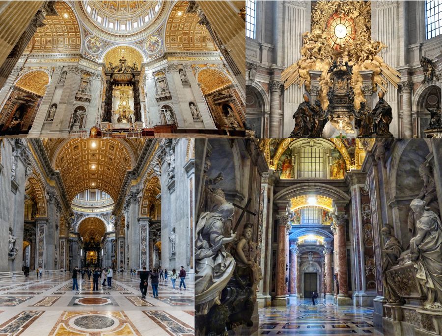 Các chi tiết về khu vực bên trong của Nhà thờ St. Peter, Vatican