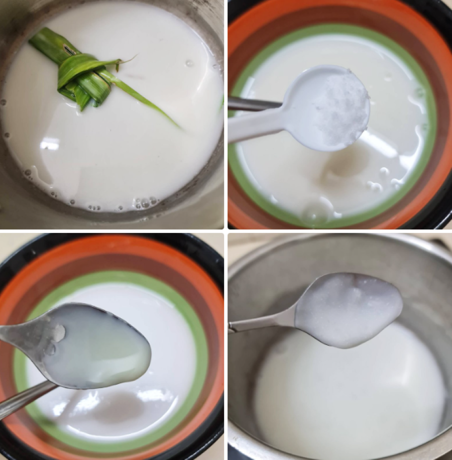 Hỗn hợp nước cốt dừa sền sệt béo ngậy là linh hồn của món xôi trứ danh ẩm thực Thái Lan này 