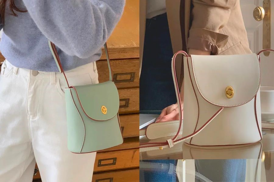 Một chiếc túi màu trắng basic sẽ dễ phối với bất kỳ outfit nào