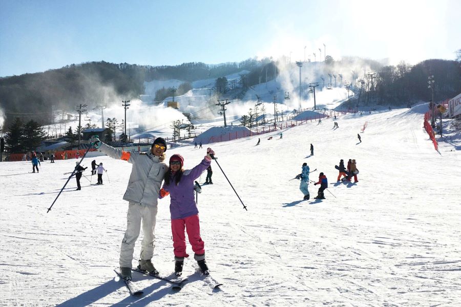 Sẽ thật thiếu sót nếu bạn không trượt tuyết nếu như đã đến Hàn Quốc mùa đông