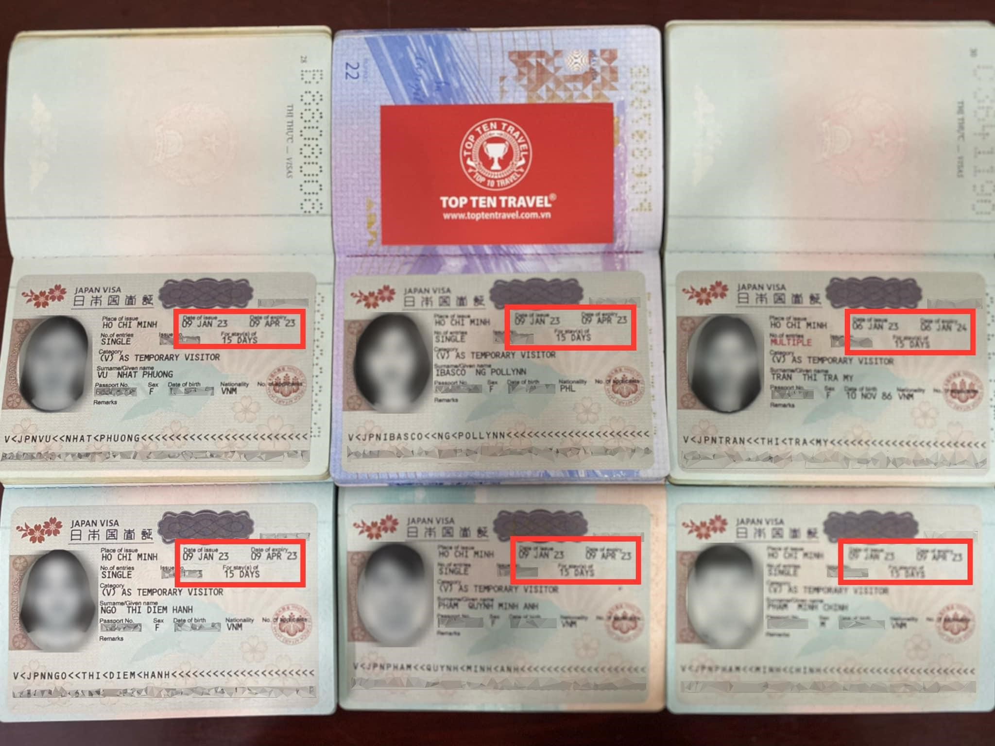 Visa Nhật Bản của Top Ten Travel được gửi về thành công hàng ngày