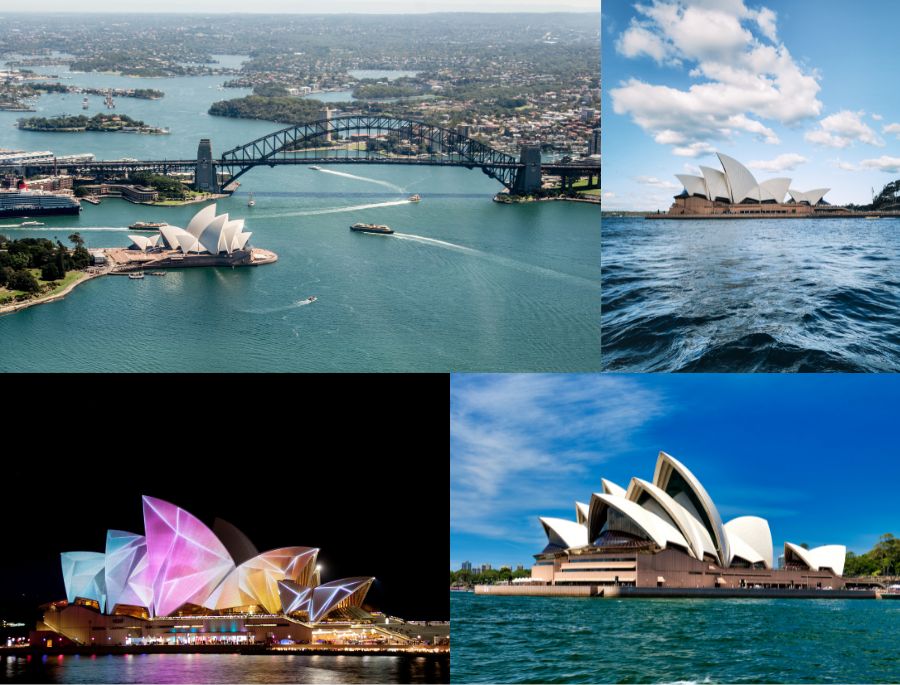 Toàn cảnh Sydney và nhà hát Opera Sydney nhìn từ trên cao
