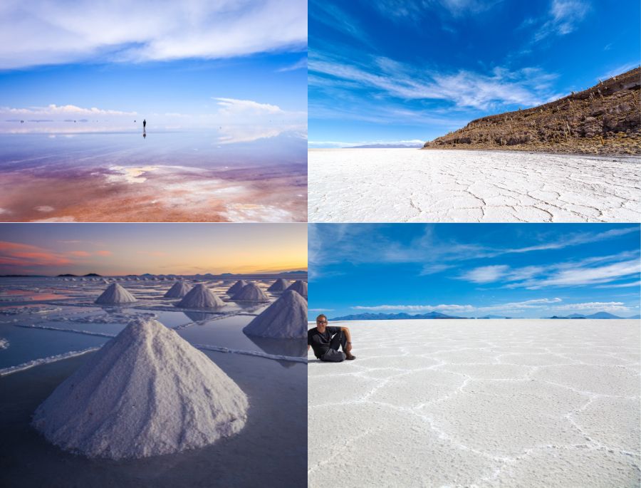 Vào mùa mưa, cánh đồng muối tựa như một tấm gương vô cực