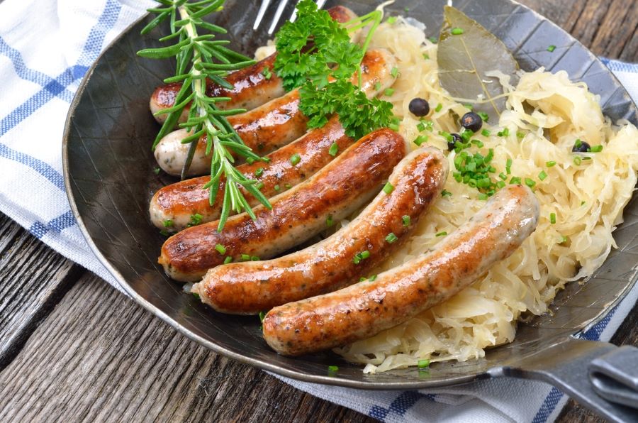 Dưa cải bắp Sauerkraut là món ăn quen thuộc trong bữa ăn hàng ngày của người dân Frankfurt