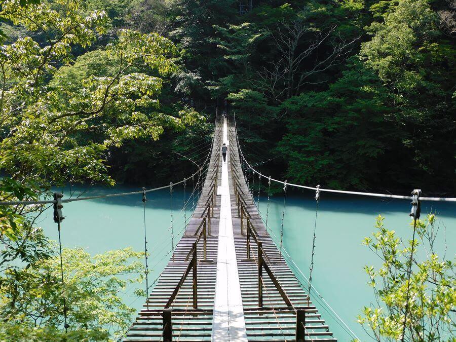 Cầu có chiều dài 90 mét và chiều cao 8 mét so với mặt nước mang đến cho du khách cảm giác hồi hộp và thích thú khi bước đi trên cầu