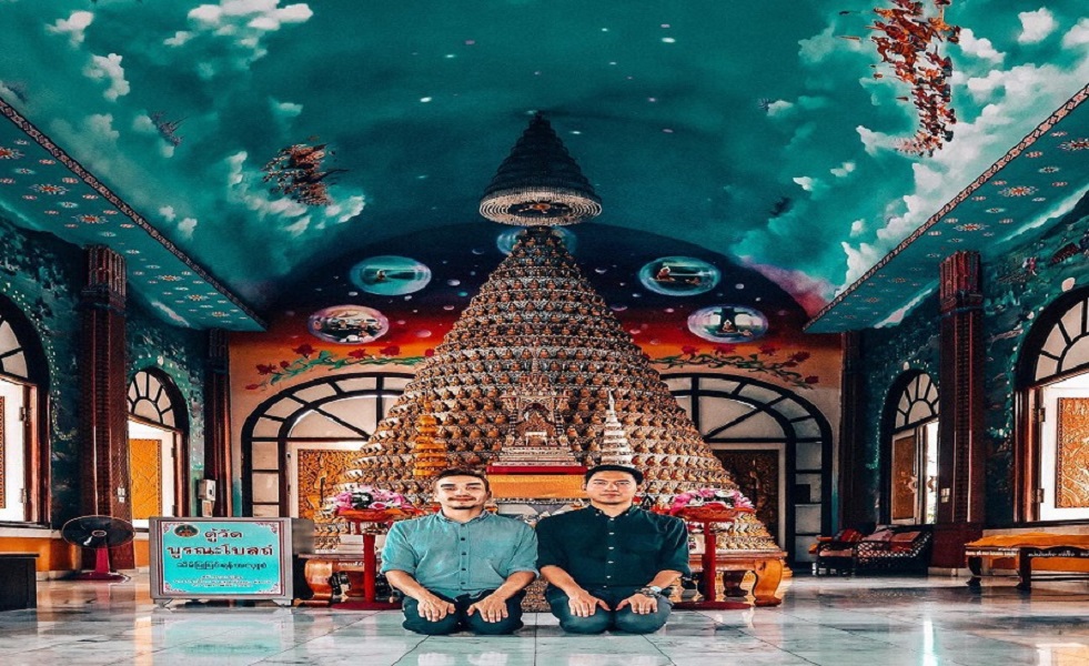 Chùa Wat Samphran với kiến trúc độc đáo ở Thái Lan