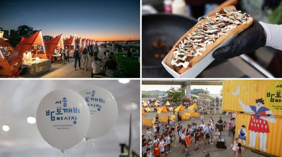 Công viên Yeouido còn tổ chức Chợ đêm trăng bên sông Hàn vào khoảng tháng 4 đến tháng 10