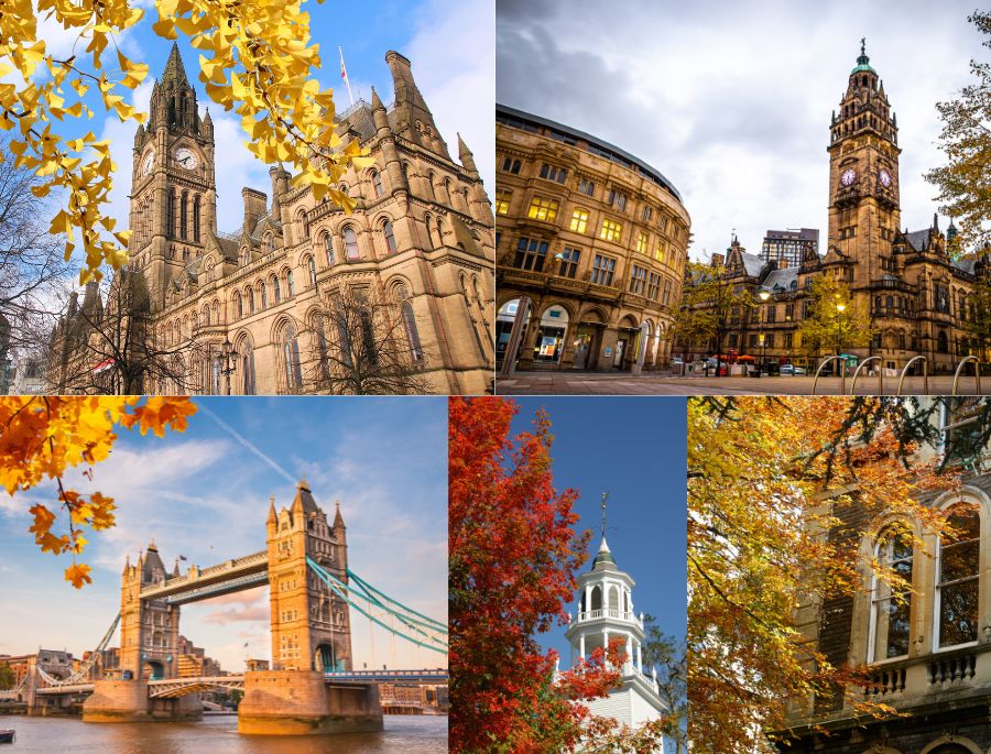 Vào mùa thu, toàn nước Anh bước vào khung cảnh lãng mạn với rất nhiều hàng cây thay lá, đổi màu