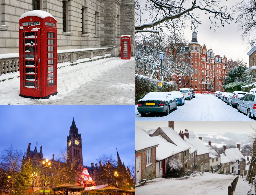 Toàn bộ các con đường được phủ 1 lớp tuyết trắng mộng mơ