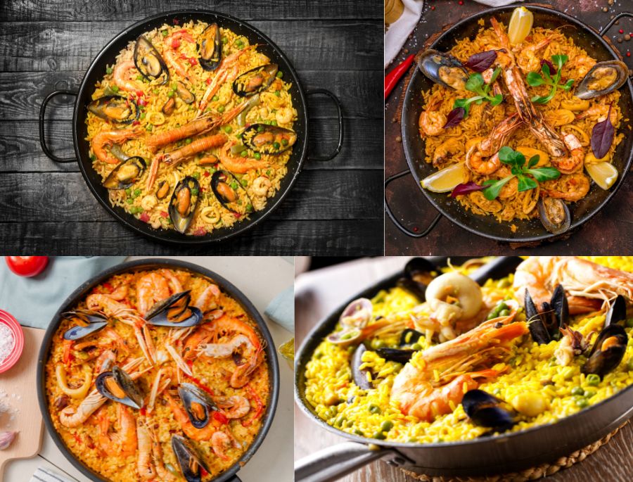 Paella là món cơm thập cẩm với nhiều nguyên liệu khác nhau
