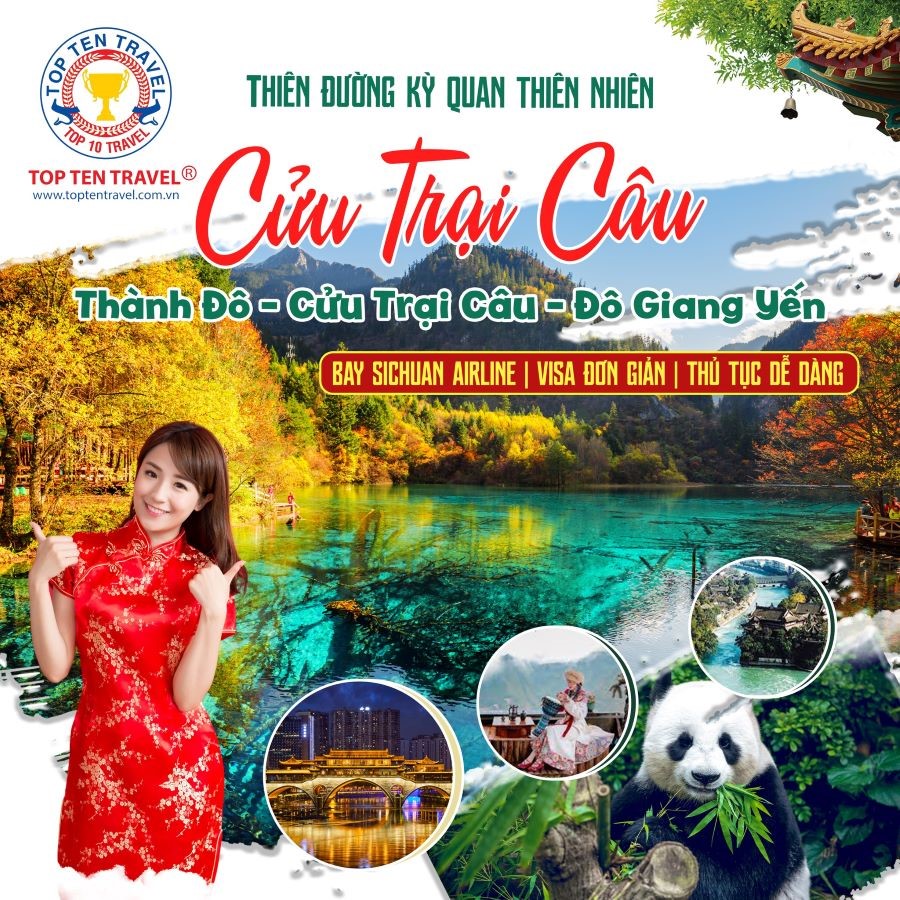 Tour du lịch Cửu Trại Câu với hành trình hoàn toàn mới của Top Ten Travel