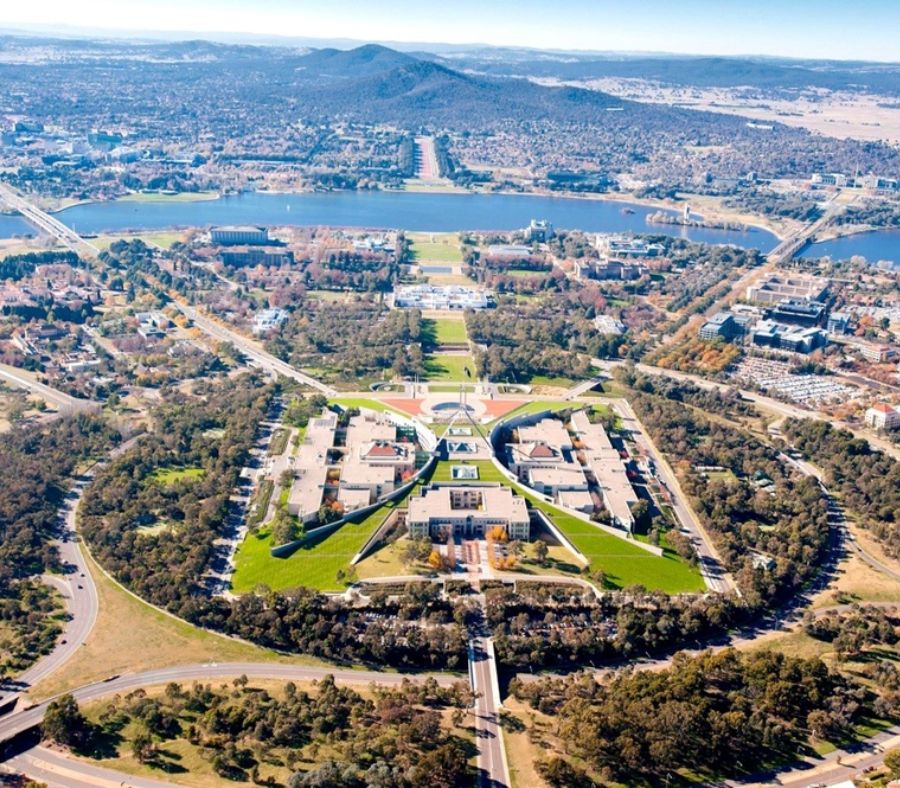Toàn cảnh Thủ đô Canberra nhìn từ trên cao
