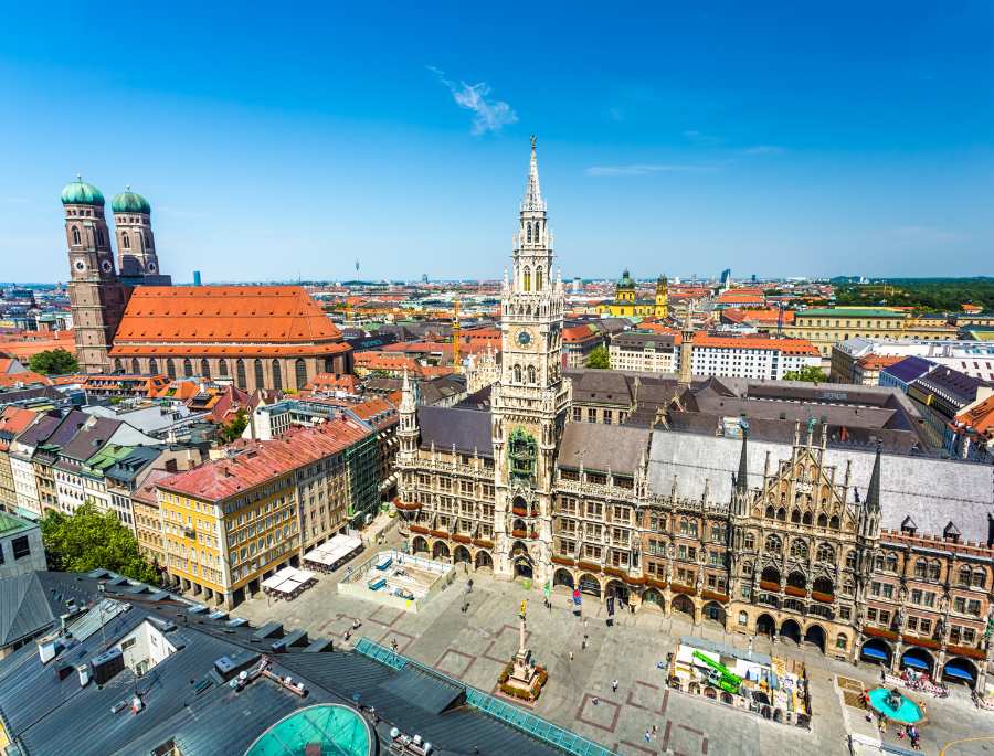 Toàn cảnh Marienplatz nhìn từ trên cao