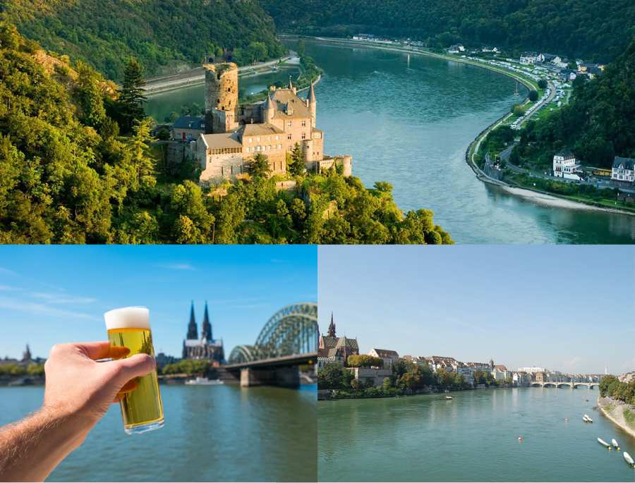 Thung lũng sông Rhine nằm trải dài trên lãnh thổ nước Đức với các khúc sông uốn lượn quanh co