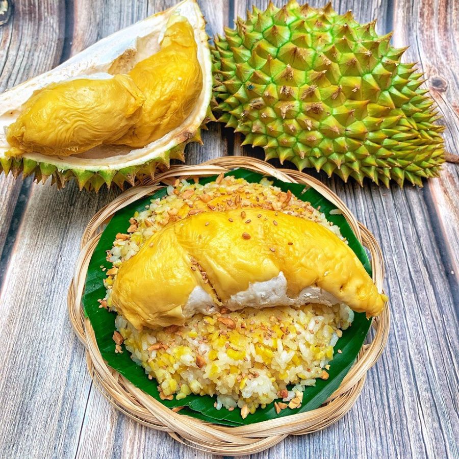 Xôi sầu riêng - một đặc sản trứ danh đến từ xứ sở Chùa Vàng Thái Lan