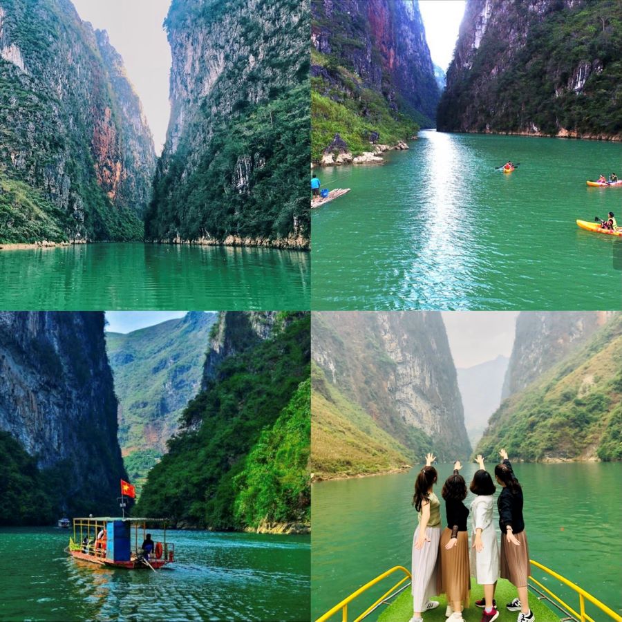 Sông Nho Quế sở hữu làn nước trong xanh cùng nhiều hoặt động hấp dẫn