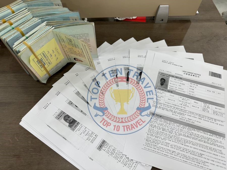 Hình ảnh visa Hàn Quốc của khách hàng nhà Top Ten Travel