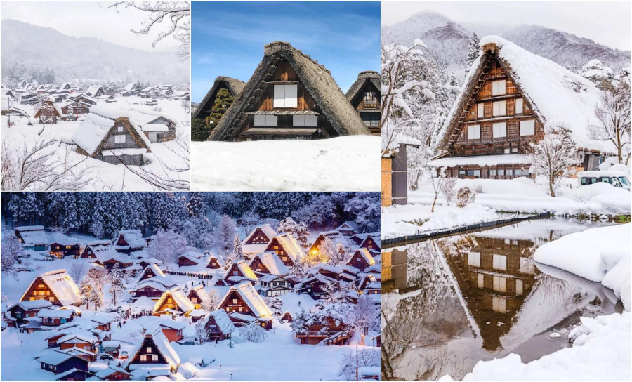 Khi mùa đông đến, ngôi làng như được bao phủ bởi một lớp áo trắng tinh khôi, tạo nên một khung cảnh tuyệt đẹp