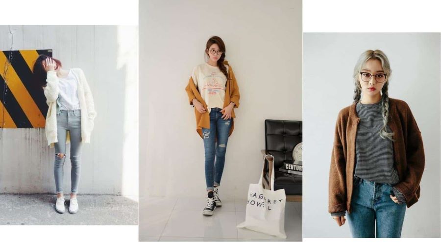 Áo thun và áo len mỏng là những lựa chọn hoàn hảo cho ban ngày