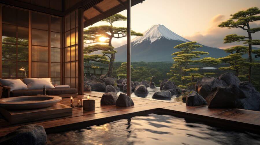 Ngâm mình trong những bồn tắm onsen là một trong những trải nghiệm tuyệt vời nhất khi đến với Ryokan